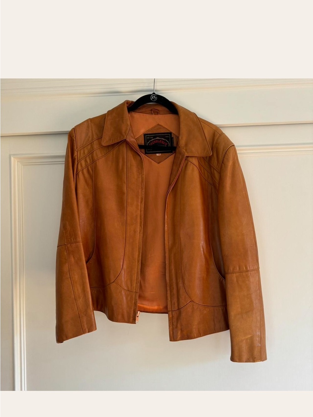 Men's Vintage Casablanca Tan Leather Jacket - 44